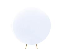 WedDecor Spandex Round Backdrop, Fabric Photography Background, Wrinkle Free, Fabric for Easy to Fit Circular Frame, for Weddings, Parties, Baby Showers, Events - White - 150cm Diametre
