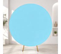 WedDecor Spandex Round Backdrop, Fabric Photography Background, Wrinkle Free, Fabric for Easy to Fit Circular Frame, for Weddings, Parties, Baby Showers, Events - Baby Blue - 220cm Diametre