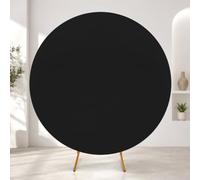 WedDecor Spandex Round Backdrop, Fabric Photography Background, Wrinkle Free, Fabric for Easy to Fit Circular Frame, for Weddings, Parties, Baby Showers, Events - Black - 150cm Diametre