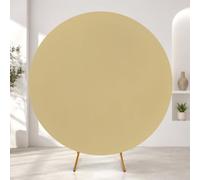 WedDecor Spandex Round Backdrop, Fabric Photography Background, Wrinkle Free, Fabric for Easy to Fit Circular Frame, for Weddings, Parties, Baby Showers, Events - Champagne - 150cm Diametre