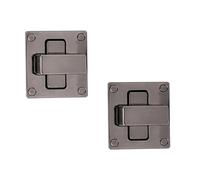 WedDecor Square Twist n Turn Lock Bag Clasp Gunmetal Black Closure Replacement Fasteners Leather Bag, Purse, Handbag, Art & Craft, DIY Projects, 25mm x 25mm (L x W), 2pcs
