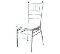 WedDecor Stretch Chair Seat Covers Spandex Dining Chair Pad Slipcovers for Chiavari, Removable Washable Elasticated Cushion Protectors Kitchen Chair Seat Pad Protector, White, 4pcs