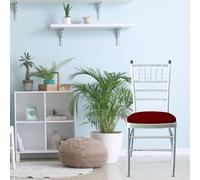 WedDecor Stretchable Chair Seat Covers Spandex Dining Chair Pad Slipcovers for Chiavari, Removable Washable Elasticated Cushion Protectors Kitchen Chair Seat Pad Protector, Red, 10pcs