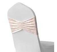 WedDecor Stretchable Velvet Chair Bands for Wedding Party Chair Decoration, Events Supplies, Formal Meeting, Blush Pink, 1 Piece