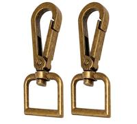 WedDecor Swivel Clasps Detachable Keyring Fastener Metal Lobster hook with D-Ring for Keychains, Bags, Purses, Handbag, DIY Craft Hardware, Bronze, 2pcs