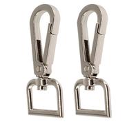 Weddecor Swivel Clasps Detachable Keyring Fastener Metal Lobster Hook with D-Ring for Keychains, Bags, Purses, Handbag, DIY Craft Hardware, 25mm, Silver, 10pcs