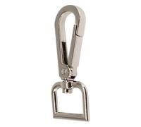 WedDecor Swivel Clasps Detachable Keyring Fastener Strap Metal Lobster hook with D-Ring for Keychains, Bags, Webbing Strap, Backpack, Purses, Handbag, Pet Collars, DIY Craft, Silver, 20mm, 1pc