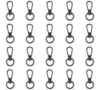 WedDecor Swivel Claw Clasps Metal Push Clip Lobster Hook with Keyring for Keychains, Purse, Bags Accessories, Webbing Strap, DIY Leather Craft, Gunmetal, 13mm, 20pcs