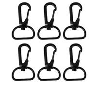 WedDecor Swivel Claw Clasps Metal Push Clip Lobster Hook with Keyring for Keychains, Purse, Bags Accessories, Webbing Strap, DIY Leather Craft, Matt Black, 20mm, 1pc