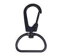 WedDecor Swivel Claw Clasps Metal Push Clip Lobster Hook with Keyring for Keychains, Purse, Bags Accessories, Webbing Strap, DIY Leather Craft, Matt Black, 20mm, 5pcs