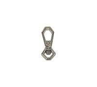 WedDecor Swivel Claw Clasps Metal Push Clip Lobster Hook with Keyring for Keychains, Purse, Bags Accessories, Webbing Strap, DIY Leather Craft, Silver, 9.5mm, 1pc