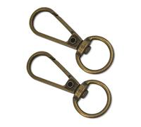 WedDecor Swivel Claw Clasps Metal Push Clip Lobster Hook with Keyring for Keychains, Purse, Bags Accessories, Webbing Strap, DIY Leather Craft, Bronze, 13mm, 2pcs