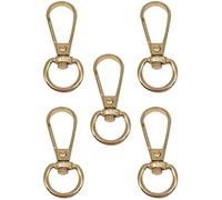 WedDecor Swivel Claw Clasps Metal Push Clip Lobster Hook with Keyring for Keychains, Purse, Bags Accessories, Webbing Strap, Purse, DIY Leather Craft, Gold, 13mm, 5pcs
