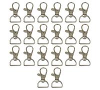 WedDecor Swivel Claw Clasps Trigger Metal Clip Lobster Hook with Keyring for Keychains, Bags Accessories, Webbing Strap, DIY Leather Craft, Silver, 15mm, 20pcs