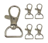 WedDecor Swivel Claw Clasps Trigger Metal Clip Lobster Hook with Keyring for Keychains, Bags Accessories, Webbing Strap, DIY Leather Craft, Silver, 20mm, 5pcs