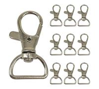 WedDecor Swivel Claw Clasps Trigger Metal Clip Lobster Hook with Keyring for Keychains, Bags Accessories, Webbing Strap, DIY Leather Craft, Silver, 15mm, 10pcs
