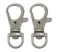 WedDecor Swivel Claw Clasps Trigger Metal Clip Lobster Hook with Keyring for Keychains, Bags Accessories, Webbing Strap, DIY Leather Craft, Silver, 10mm, 2pcs