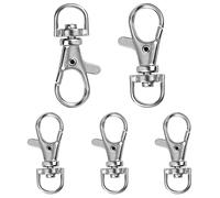 WedDecor Swivel Clip Trigger Snap Lobster Claps Hook Buckle Fastener for Purse, Keychain, Straps, Backpack, Hanging Item, Bag Accessories, Silver, 10mm, 5pcs