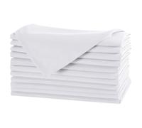 WedDecor Table Napkins Cotton Polyester 20 Inch Dinning Napkin for Wedding, Banquet, Home, Hotel, Party, Events, Christmas, Hemmed Edges Lightweight & Machine Washable, 8pcs, White (Spun Poly 220gsm)