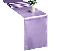 WedDecor Table Runner 11x108 inch Satin Table Runner Wrinkle-Free Drapes Elegant Dining Table Wedding Decorations Tabletop Decor Party Table Runners for Christmas Decorations, Lavender, 20pcs