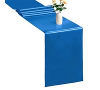 WedDecor Table Runner 11x108 inch Satin Table Runner Wrinkle-Free Drapes Elegant Dining Table Wedding Decorations Tabletop Decor Party Table Runners for Christmas Decorations, Royal Blue, 10pcs