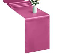 WedDecor Table Runner 11x108 inch Satin Table Runner Wrinkle-Free Drapes Elegant Dining Table Wedding Decorations Tabletop Decor Party Table Runners for Christmas Decorations, Fuchsia Pink, 10pcs