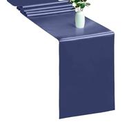 WedDecor Table Runner 11x108 inch Satin Table Runner Wrinkle-Free Drapes Elegant Dining Table Wedding Decorations Tabletop Decor Party Table Runners for Christmas Decorations, Navy, 20pcs