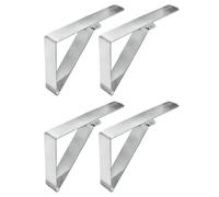 WedDecor Tablecloth Clips - 4 Pack Heavy Duty Stainless Steel Table Cover Clamps for Secure Fit, Indoor & Outdoor, Party, Wedding & Camping Use, Silver, Plain Design