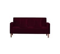 WedDecor Thick Velvet Sofa Cover 2 Seater Crushed Couch Slipcover, Super Stretch, Non-Slip Soft Plush Sofa Furniture Protector for Living Room, Machine Washable, Wine Red, (145 x 185cm)