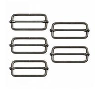 WedDecor Triglide Slider Buckle Metal Lightweight Durable 50mm Buckle Fasteners Strap Adjuster for Making Handbag Backpack Pet Collars DIY Accessories Roller Pin Buckles Slider, Gunmetal, 50pcs