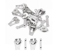 WedDecor Trouser Hook and Bar Fastener Closure for Trouser, Skirt, Jeans, Repair clothes, Art & Craft, DIY Project, Two Part Clasps, 9mm, Silver, 10pcs