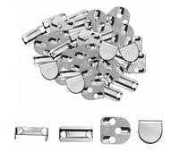 WedDecor Trouser Hook and Bar Fastener Closure for Trouser, Skirt, Jeans, Repair clothes, Art & Craft, DIY Project, Four Part Clasps, 11mm, Silver, 10pcs
