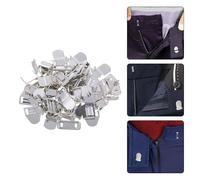 WedDecor Trouser Hook and Bar Fastener Closure for Trouser, Skirt, Jeans, Repair clothes, Art & Craft, DIY Project, Four Part Clasps, 10mm, Silver, 10pcs