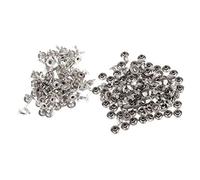 WedDecor Tubular Single Cap Rivets Studs for Leather Craft Repairing Decoration Scrapbooking DIY Project Art & Craft Fastener, Brass, 10mm, Silver, 100pcs