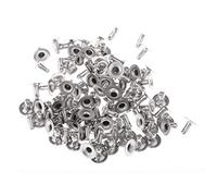 WedDecor Tubular Single Cap Rivets Studs for Leather Craft Repairing Decoration Scrapbooking DIY Project Art & Craft Fastener, Brass, 9mm, Silver, 100pcs