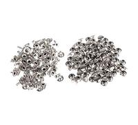 WedDecor Tubular Single Cap Rivets Studs for Leather Craft Repairing Decoration Scrapbooking DIY Project Art & Craft Fastener, Brass, 8mm, Silver, 100pcs
