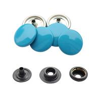 WedDecor Turquoise 15mm Press Studs Heavy Duty Metal Nickle Free 4 Parts Snap Fasteners Rivets Button for Leather Crafts, Jackets, Bags, Straps, Jeans, Clothes Repair - Pack of 10
