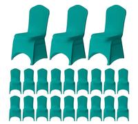 WedDecor Turquoise Spandex Chair Cover Stretch Removable Slipcover Dining Room Wedding Decor, Christmas Party, Banquet, Anniversary, Birthday Decoration, 100pcs