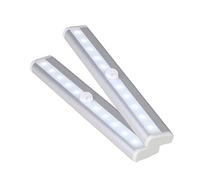 WedDecor Under Cabinet Light Wireless PIR Motion Sensor LED with Magnetic Strip Battery Operated for Cupboard, Kitchen, Bookcase, Stairs, Drawer, Warm White, 2pcs