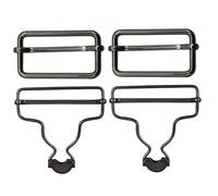 WedDecor Universal 35mm Dungaree Clip Buckles - Metal Fasteners for Kids’ Overalls, Pinafore Dresses, Maternity Clothing, Handbags, Jumpsuits, and DIY Sewing Accessories, Gunmetal, 2pcs