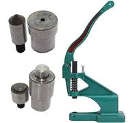 WedDecor Universal Green Grommet Hand Press Punch Machine with Hole Cutting & Eyelet Fixing Dies Set for DIY Leathercrafts, Clothing, Bags, Purses, Decoration (6mm)