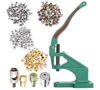 WedDecor Universal Green Machine Hand Press with 400 Tubular Rivets (9mm), Rivet Fixing & Hole Cutter Dies Set - Perfect for Leather Crafts, Handbag Making, & DIY Projects