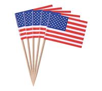 WedDecor USA Flag Cocktail for Mix Food & Cupcake Picks Toppers Sticks for BBQ, Sports Royal Party Theme Events, Party Supply Decorations, 50pcs