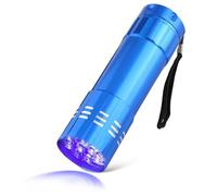WedDecor UV Torch, Ultraviolet Torch with Black Light for Pet Urine and Stain, Money Checker, LED Flashlight, Portable Torch, 3 x AAA Battery (Not Included), Stain Finder for Carpets, Blue, 1pc