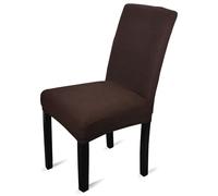 WedDecor Velvet Dinning Chair Cover Stretch Modern Seat Cover Elastic Removable Washable Spandex Chair Protectors Slipcover for Kitchen, Wedding, Banquet, Living Room, Home Decor, Chocolate, Pack of 4