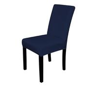 WedDecor Velvet Dinning Chair Cover Stretch Modern Seat Cover Removable Washable Highback Chair Protectors Slipcover for Kitchen, Wedding, Banquet, Living Room, Home Decoration, Navy Blue, Pack of 6