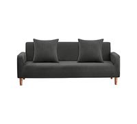 WedDecor Velvet Stretch Sofa Covers, Couch Slipcovers, Settee Protectors for Living Room, Non-Slip Fitted Thick Covers, Machine Washable, 4 Seater Dark Grey