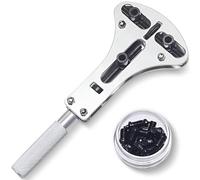 WedDecor Watch Opening Case Tool - Adjustable Back Cover Remover Wrench with 15 Pins & Stainless Steel Holder, Professional Watch Repair Tool for Battery Replacement Maintenance & Case Adjustment