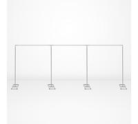 WedDecor Wedding Backdrop Frame Stand Kit - 3m x 9m | Extendable Iron Pipe Arch for Photography, Drapes, Bridal Shower, Birthdays & Christmas (Silver, 14 Pipes & 4 Bases)