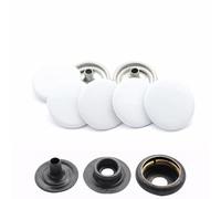 WedDecor White 15mm Press Studs Heavy Duty Metal Nickle Free 4 Parts Snap Fasteners Rivets Button for Leather Crafts, Jackets, Bags, Straps, Jeans, Clothes Repair - Pack of 10